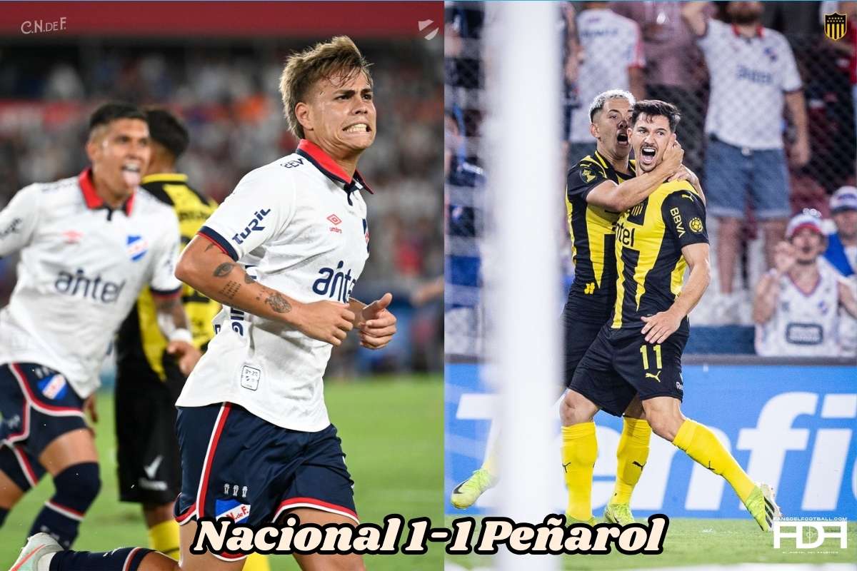 Nacional y Peñarol empatan a 1